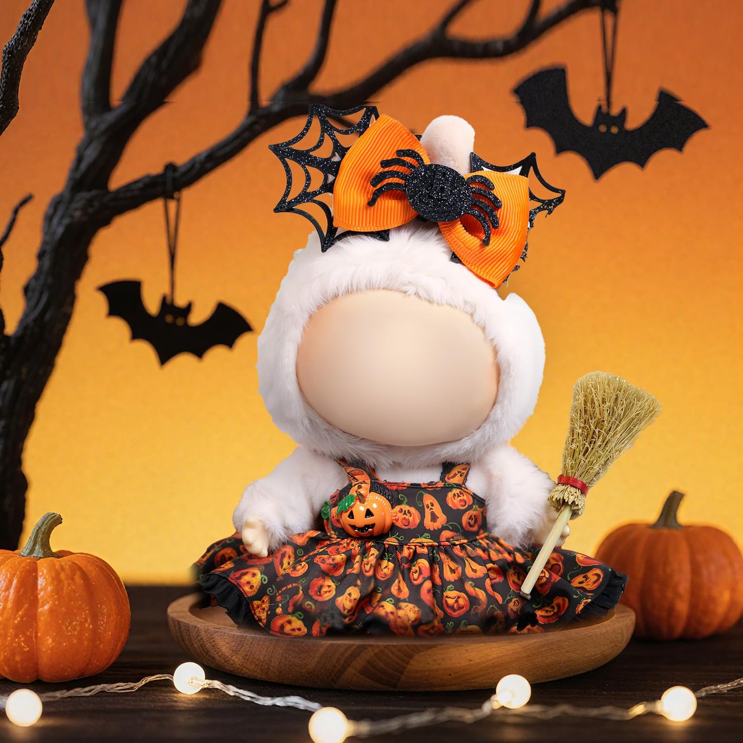 3 Piece Handmade Crochet Outfit for 17cm Dolls - Heart Sweater Hat & Bag Set