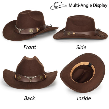 Women's Western Rhinestone Cowboy Hat - Bling Diamond Band Rodeo Fedora