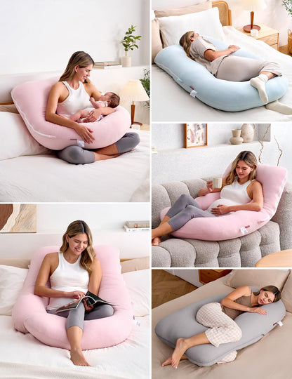 U-Shaped Full Body Pregnancy Pillow 57 Inch Maternity Support Pillow