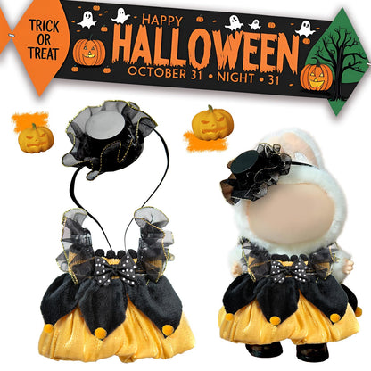 3 Piece Handmade Crochet Outfit for 17cm Dolls - Heart Sweater Hat & Bag Set