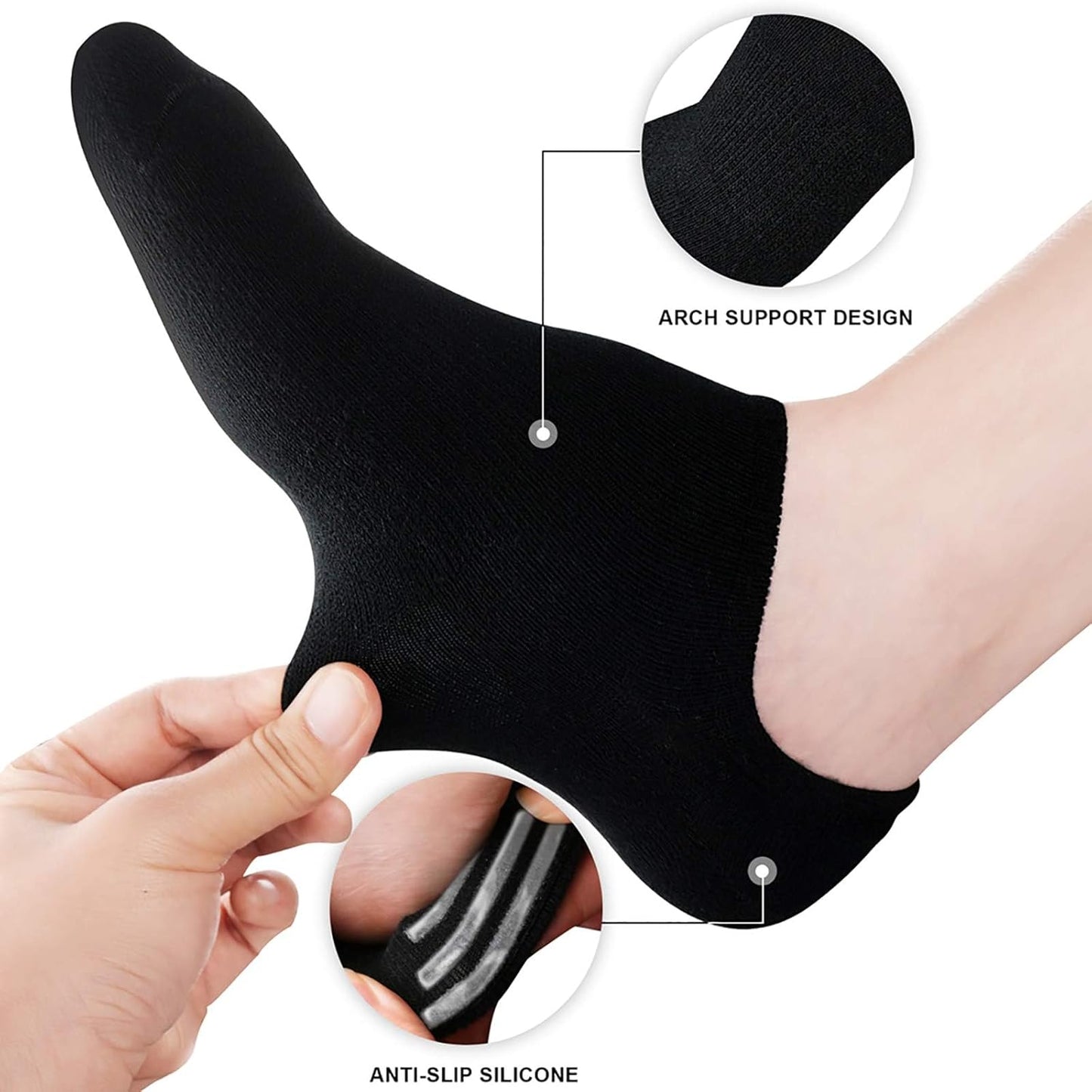Women No Show Socks - Non Slip Low Cut Invisible Socks 4/8 Pairs