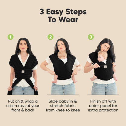 Baby Wrap Carrier Newborn to Toddler Hands-Free Infant Sling