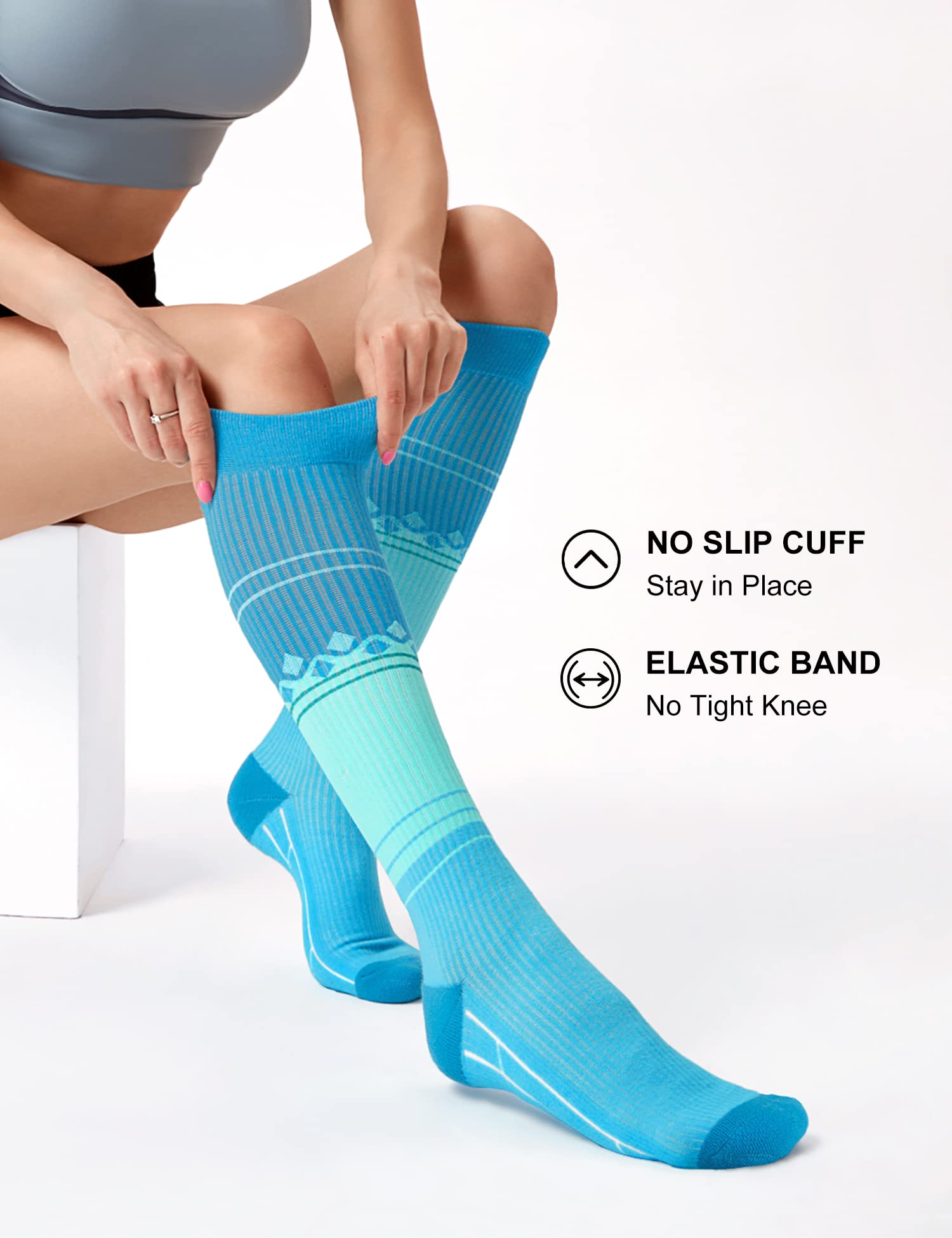 Compression Socks 20-30mmHg 3 Pairs Women Men Circulation Support