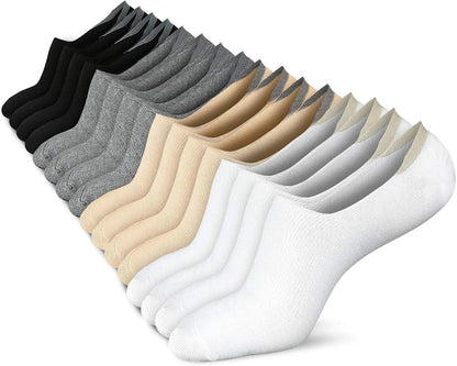 Women No Show Socks - Non Slip Low Cut Invisible Socks 4/8 Pairs 8 Pairs_4 Colors (2 Pairs Per Each Color)
