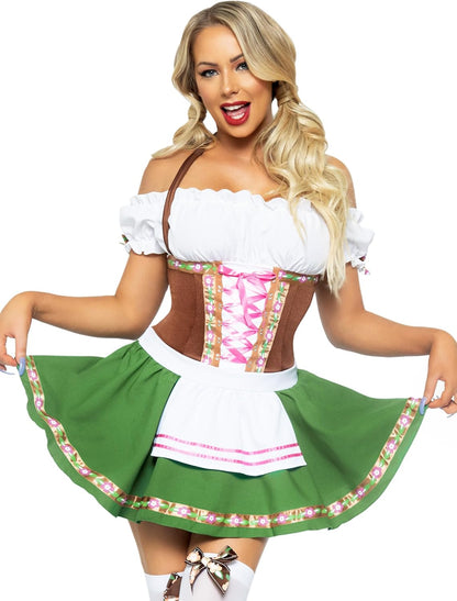 Gretchen Oktoberfest Costume - Women's Dirndl Dress with Stockings