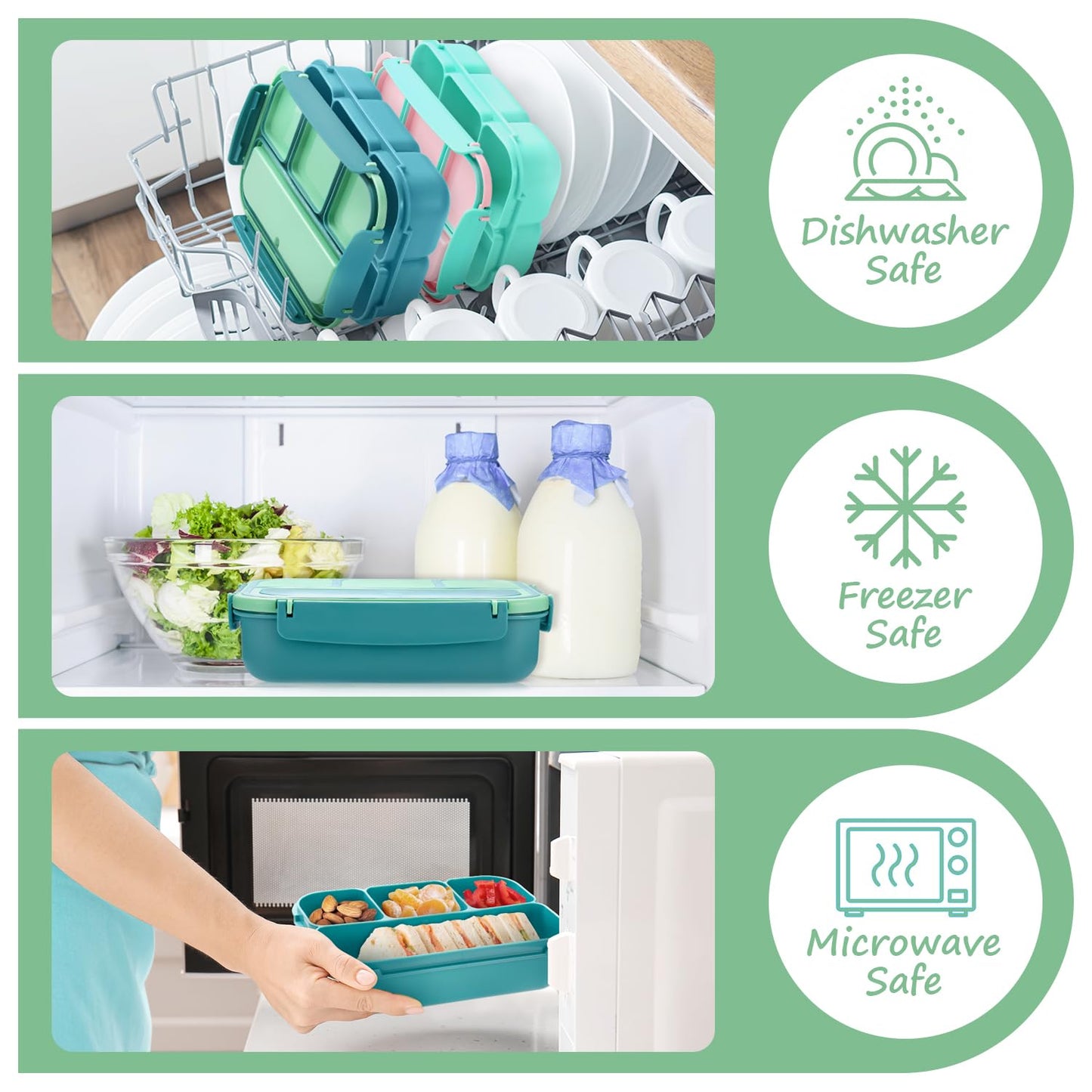 Bento Lunch Box for Kids - 4 Compartment Leak-Proof School Lunch Container with Utensils Purple