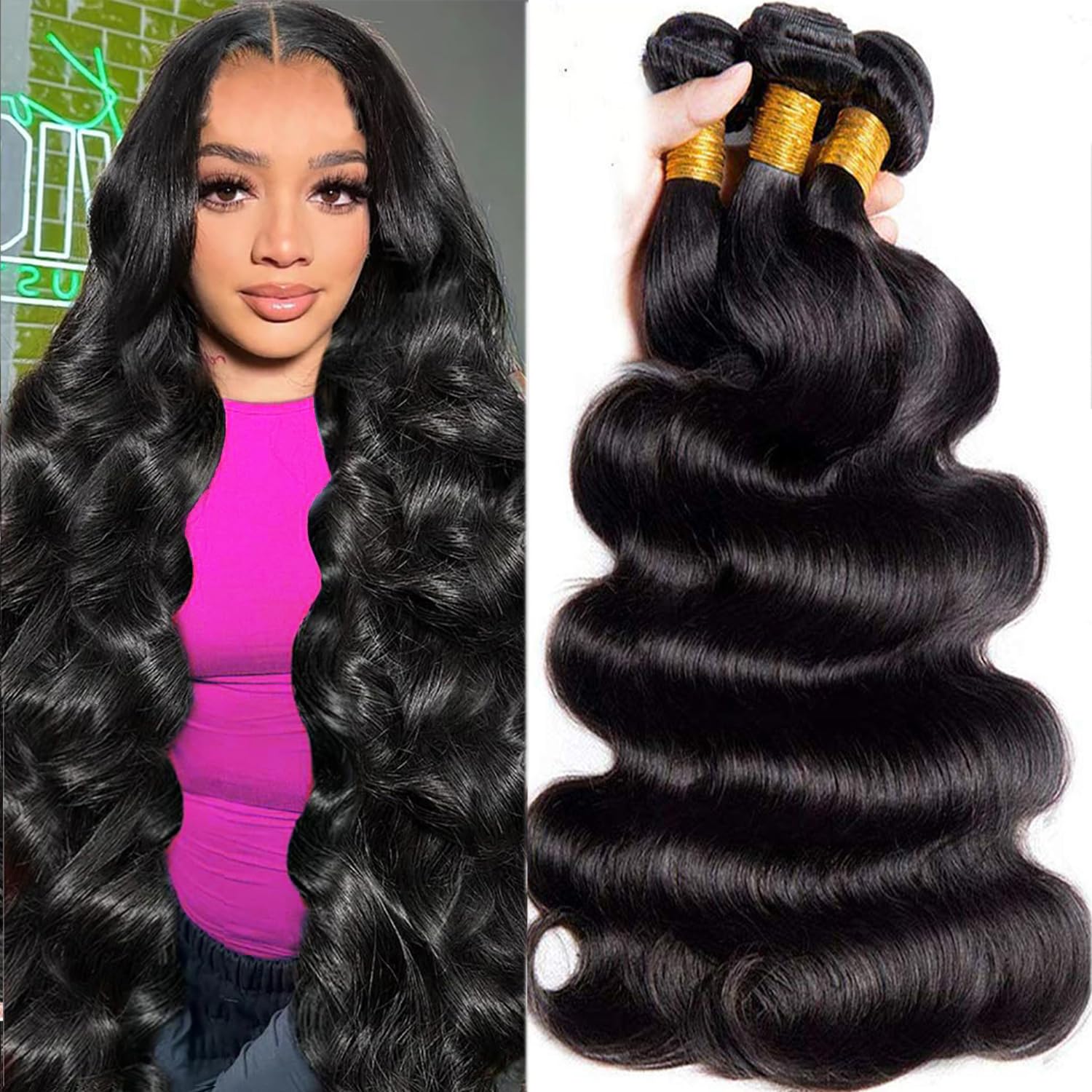 Brazilian Virgin Hair Bundles Deep Wave Human Hair Extensions