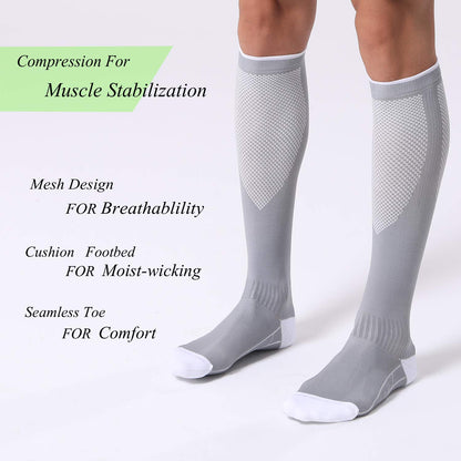 Compression Socks 20-30mmHg 3 Pairs Women Men Circulation Support