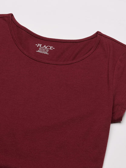 Girls Short Sleeve Skater Dress Round Neck Casual Summer Dress