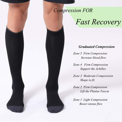Compression Socks 20-30mmHg 3 Pairs Women Men Circulation Support