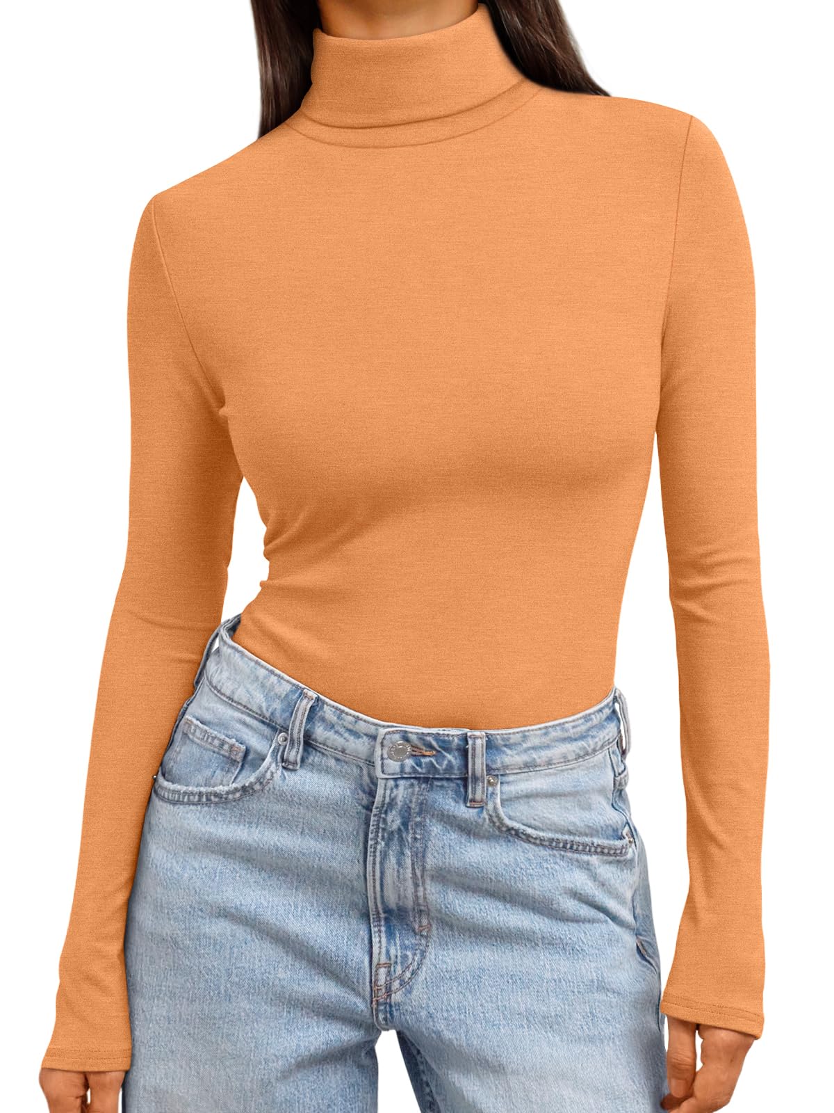 Women's Turtleneck Long Sleeve Shirts - Basic Thermal Underwear Tops