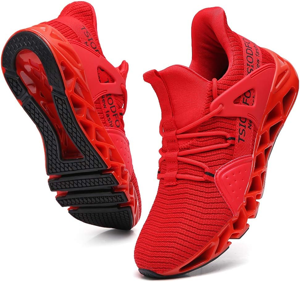 Women's Walking Shoes Breathable Mesh Sport Sneakers 6099 Red