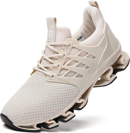 Women's Walking Shoes Breathable Mesh Sport Sneakers 8068 Beige