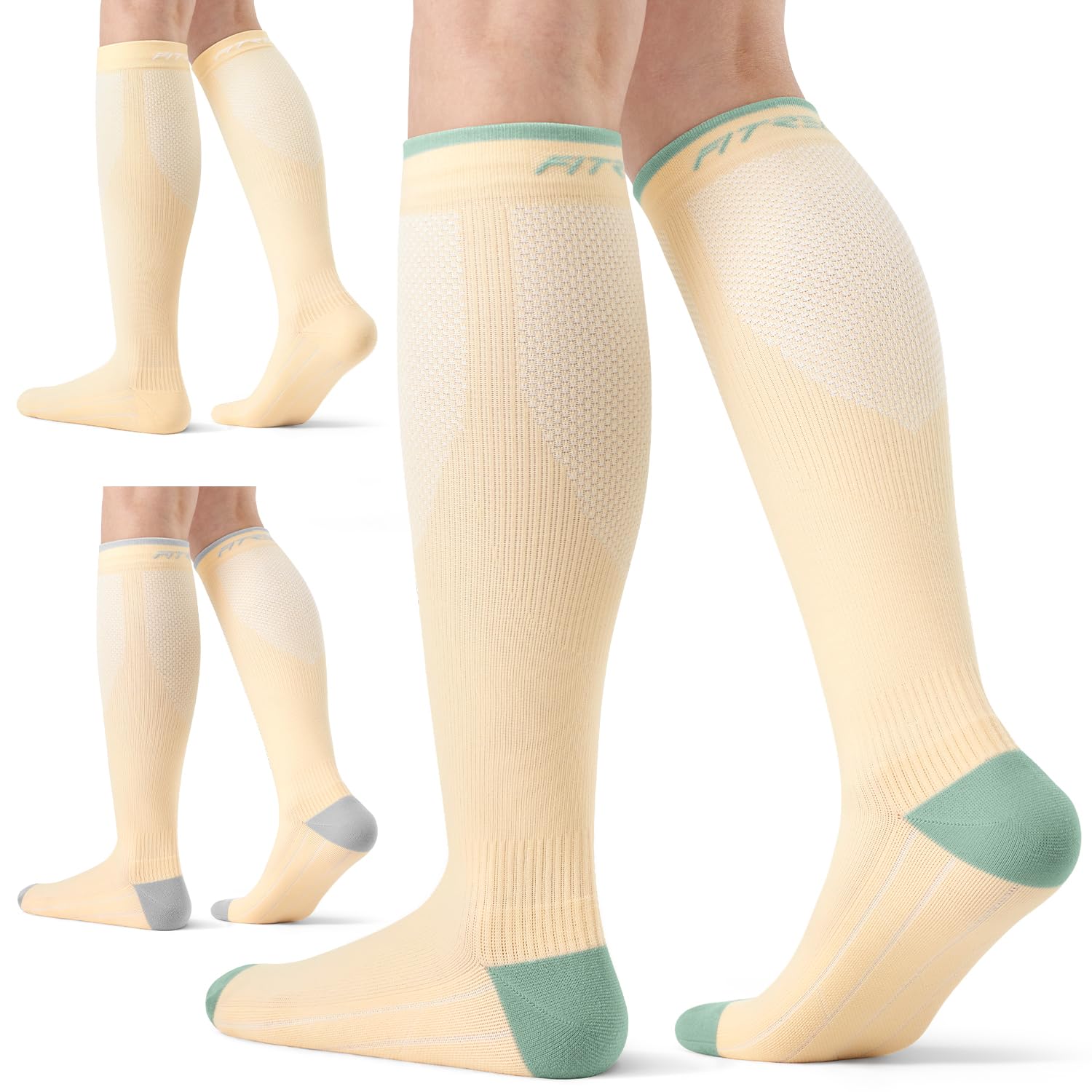 Compression Socks 20-30mmHg 3 Pairs Women Men Circulation Support