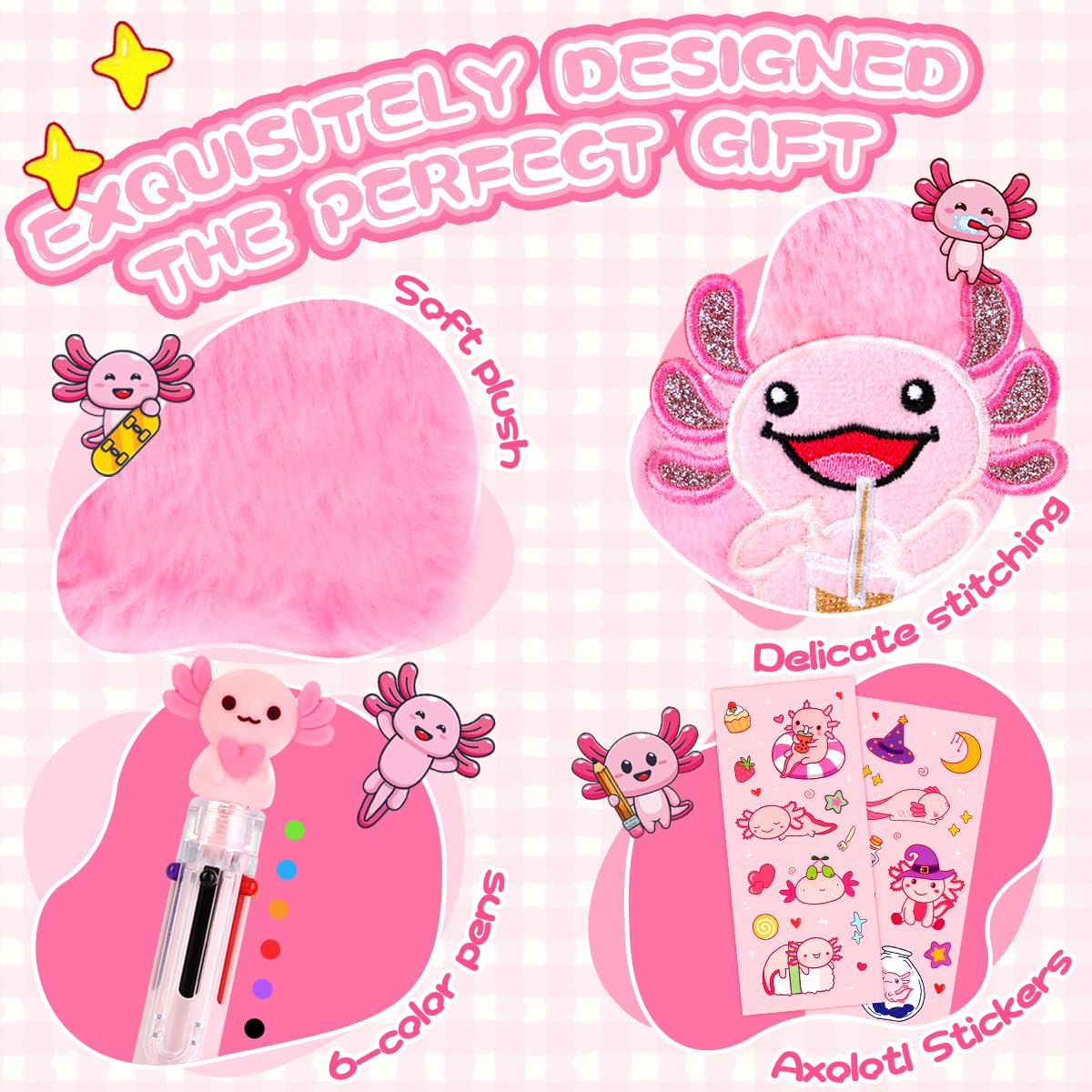 Girls Heart Diary with Lock and Keys - Cute Plush Secret Journal Notebook Gift Ages 6-8