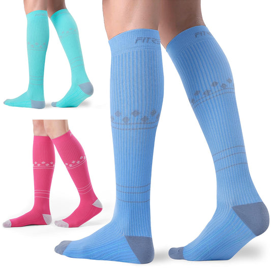 Compression Socks 20-30mmHg 3 Pairs Women Men Circulation Support
