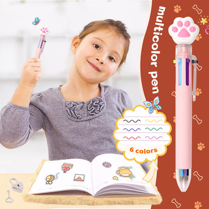 Girls Heart Diary with Lock and Keys - Cute Plush Secret Journal Notebook Gift Ages 6-8