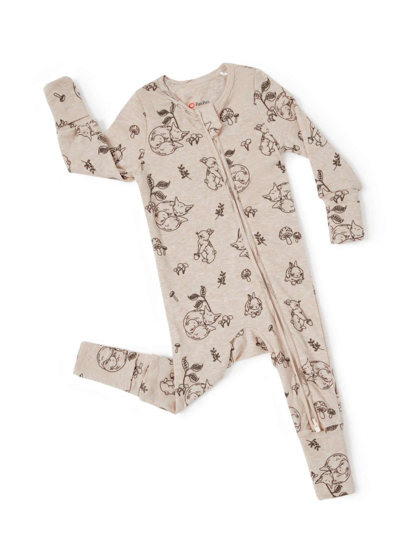 PATPAT Baby Footie Pajamas - Premium Tencel Lyocell & Wool Romper with 2-Way Zipper Sunrise Haven