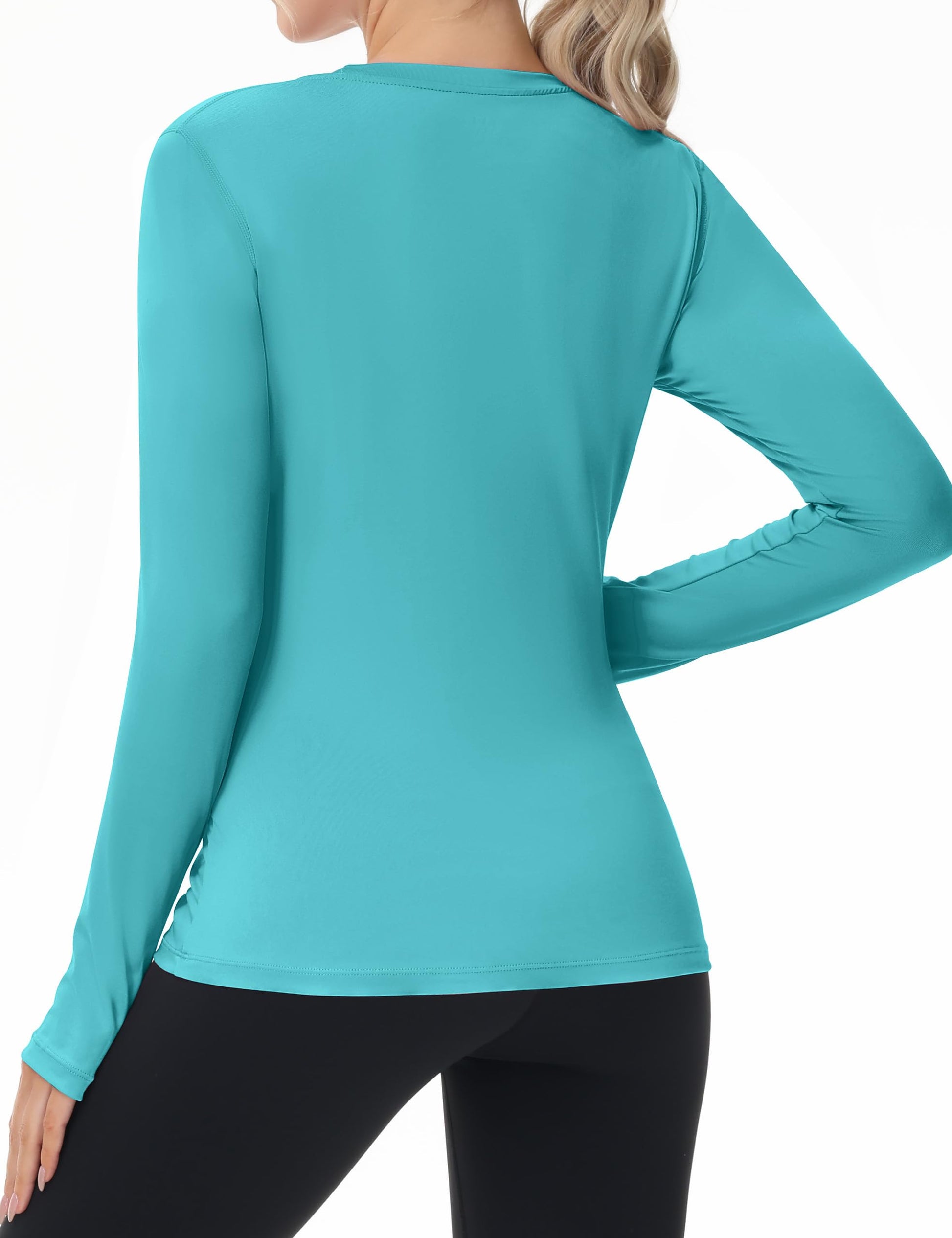 Women's UPF 50+ Sun Protection Long Sleeve Shirt - Athletic Rash Guard with Thumb Holes