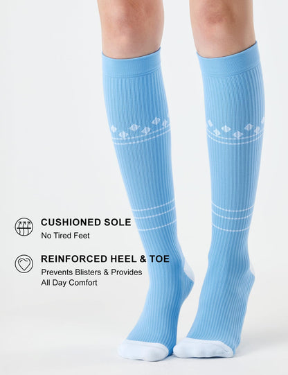 Compression Socks 20-30mmHg 3 Pairs Women Men Circulation Support