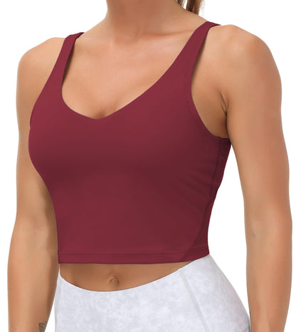 Longline Sports Bra Women Wirefree Padded Medium Support Workout Bra