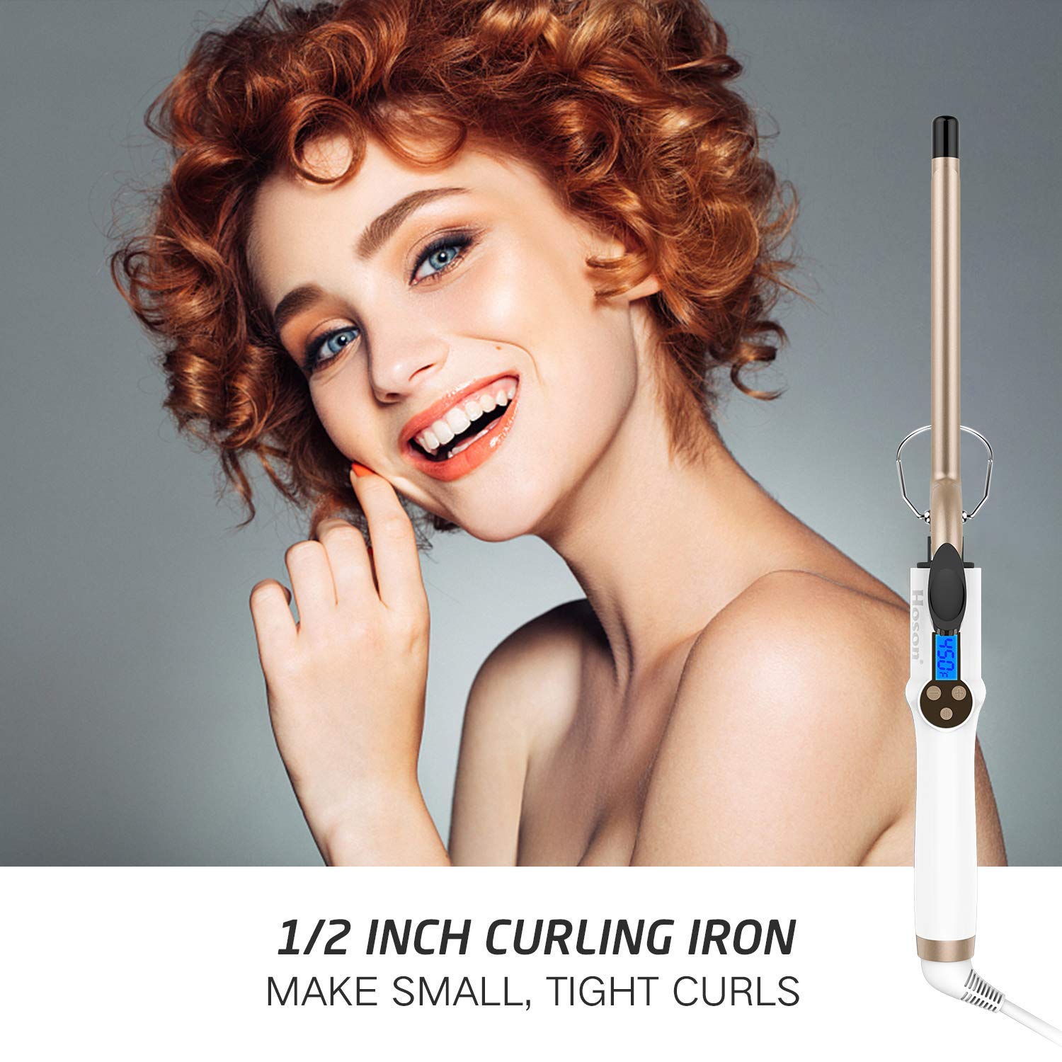 Professional Ceramic Tourmaline Curling Iron 3/4 Inch - Hair Curler with Heat Protection