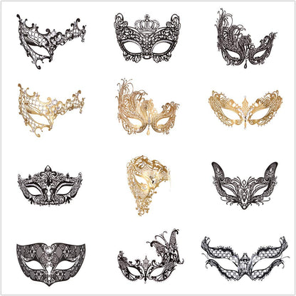 Rhinestone Metal Masquerade Mask for Women - Venetian Party Mask - Elegant Prom Ball Costume Accessory