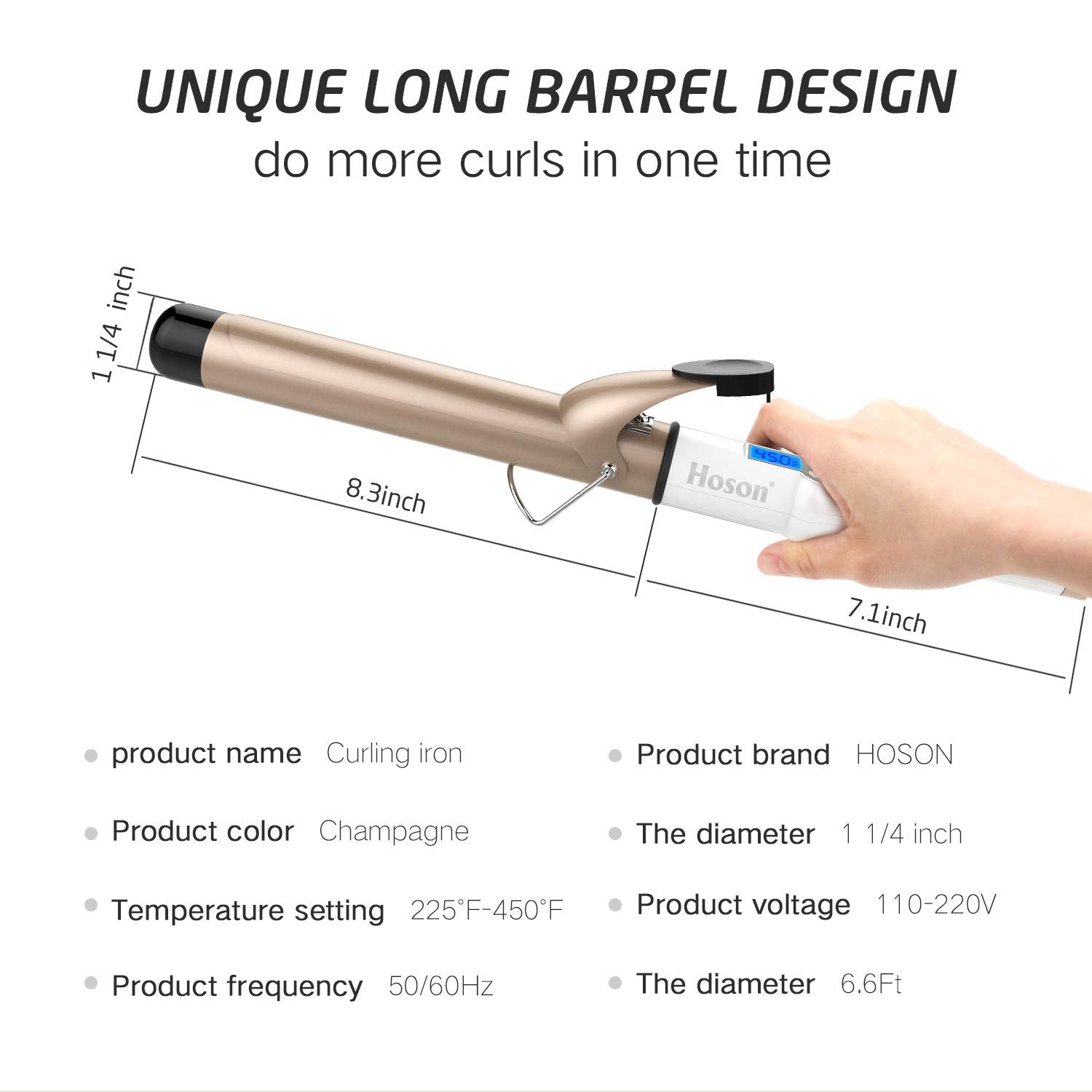 Professional Ceramic Tourmaline Curling Iron 3/4 Inch - Hair Curler with Heat Protection