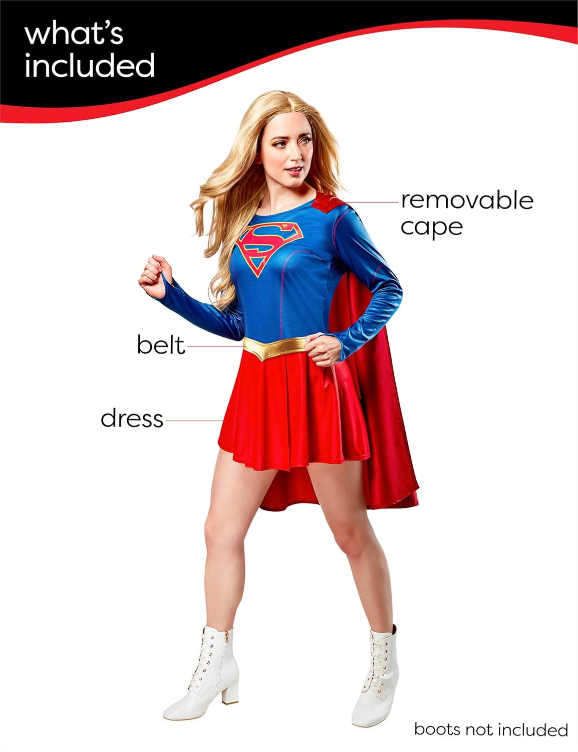 Supergirl Costume Dress - TV Show Inspired Women's Superhero Outfit