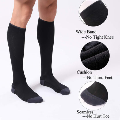 Compression Socks 20-30mmHg 3 Pairs Women Men Circulation Support