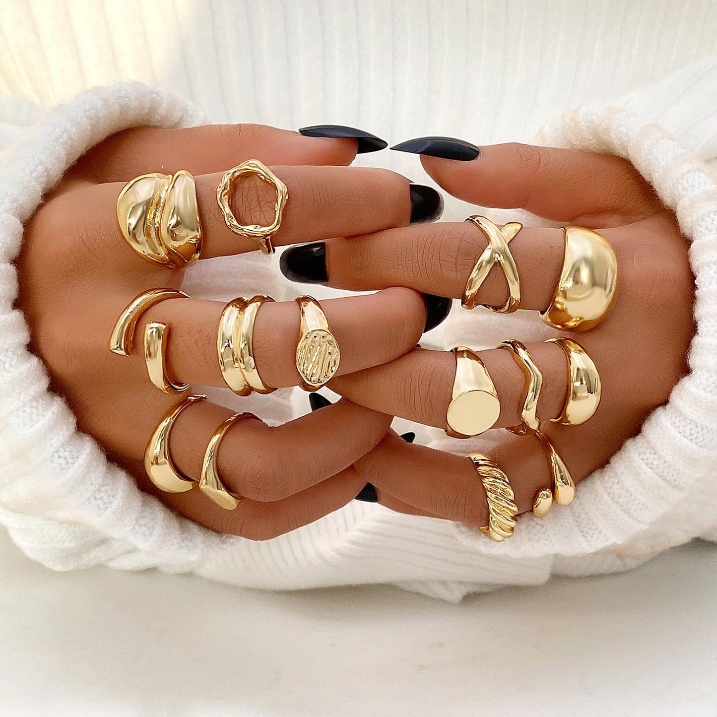 Women's Accessories - 36-Piece Gold Plated Jewelry Set Necklaces Bracelets Earrings Rings Gift