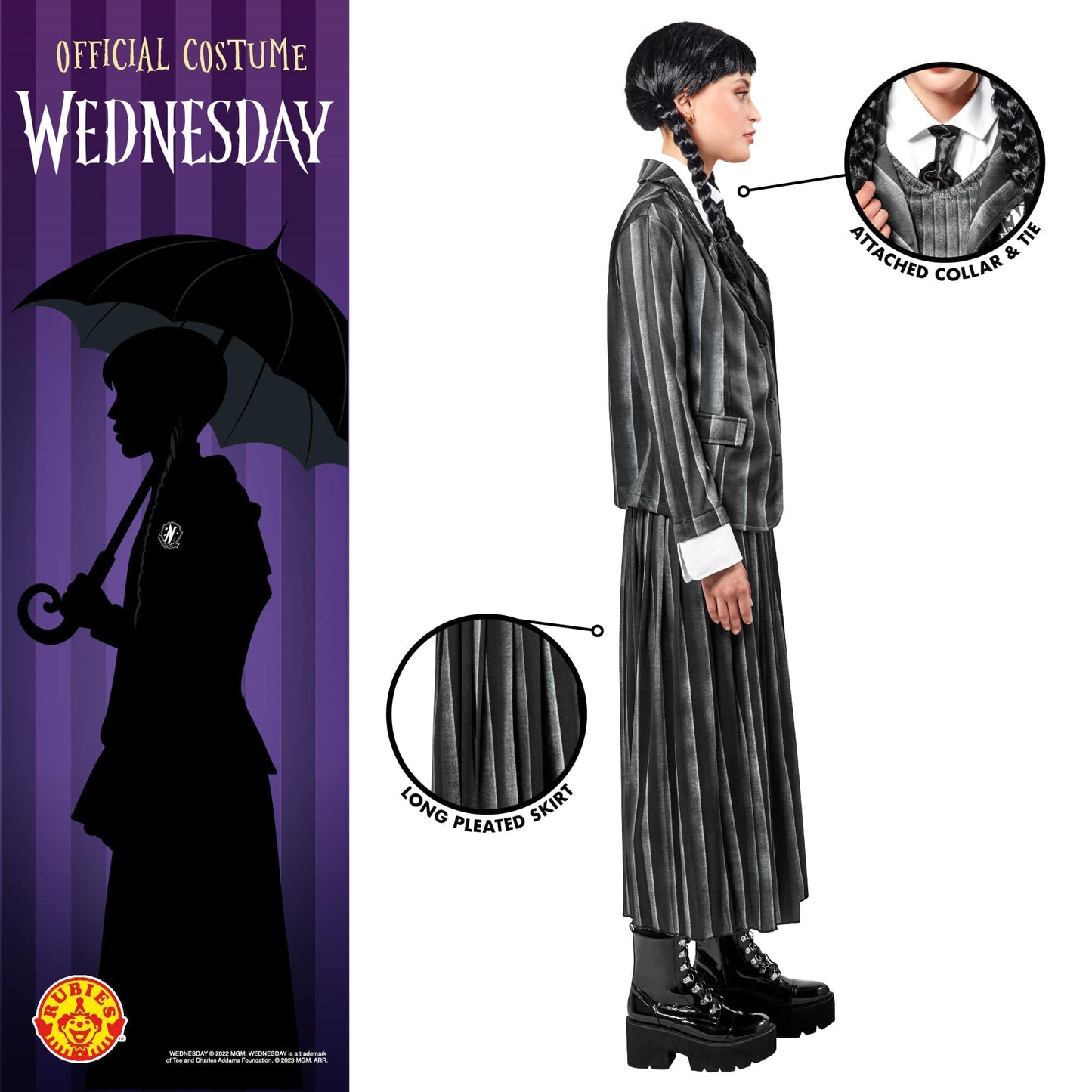 Wednesday Nevermore Academy Uniform Costume Women - Gothic School Halloween Outfit