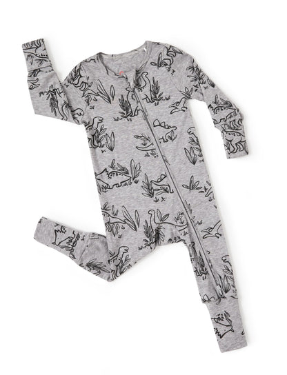 PATPAT Baby Footie Pajamas - Premium Tencel Lyocell & Wool Romper with 2-Way Zipper Jurassic Dream