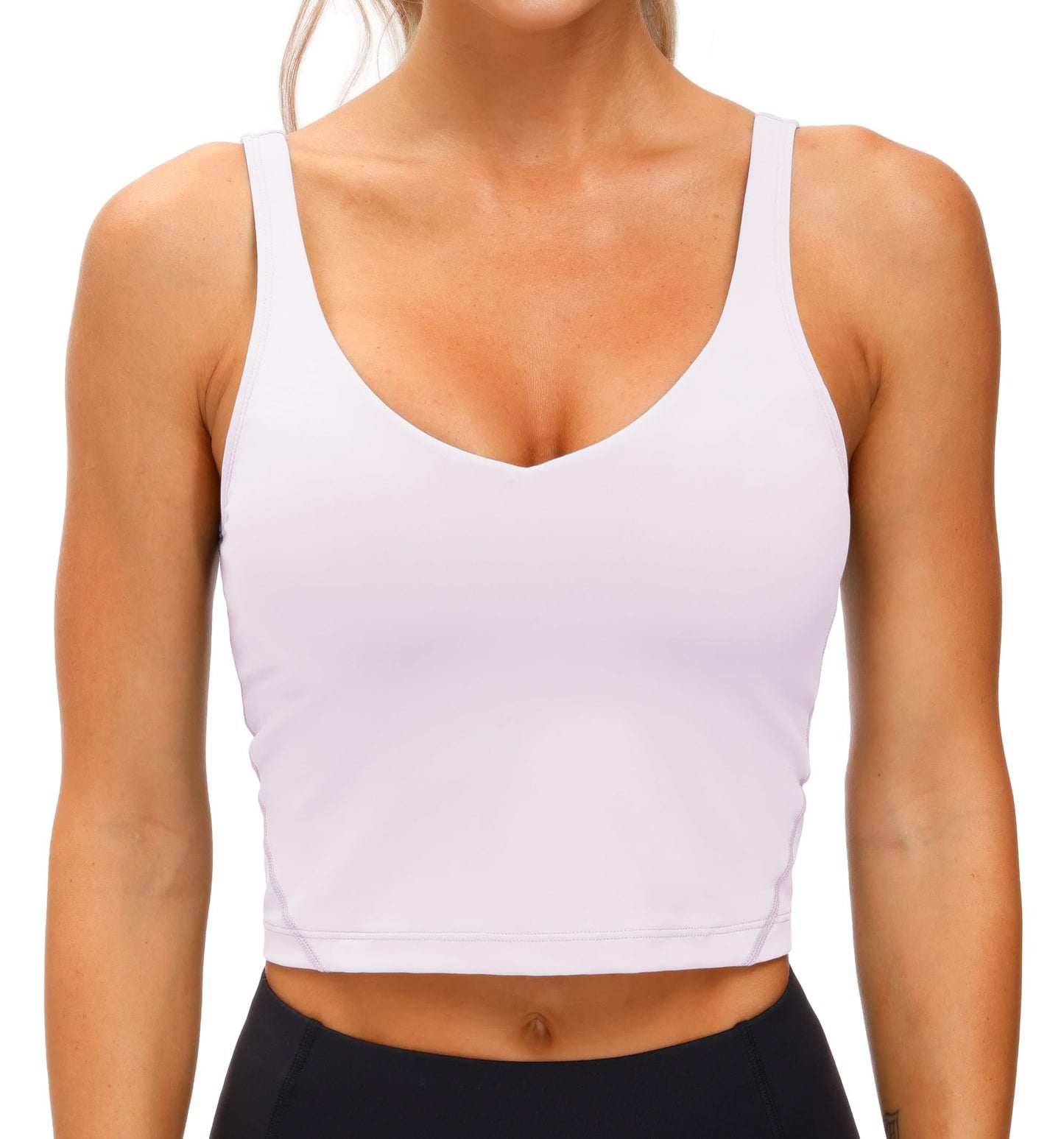 Longline Sports Bra Women Wirefree Padded Medium Support Workout Bra