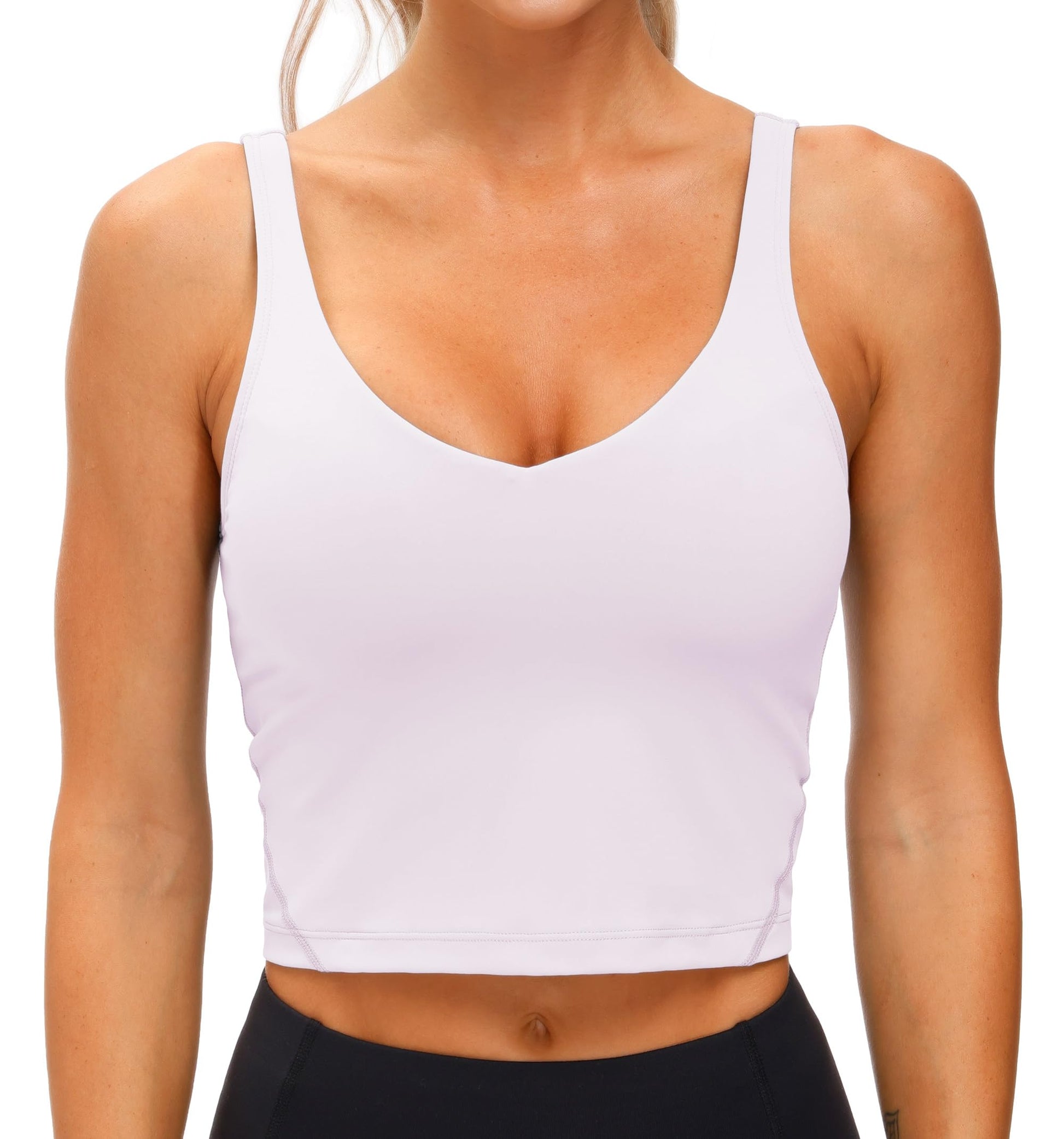 Longline Sports Bra Women Wirefree Padded Medium Support Workout Bra