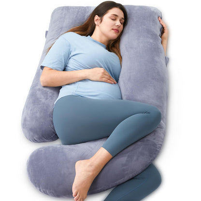 U-Shaped Full Body Pregnancy Pillow 57 Inch Maternity Support Pillow Grey