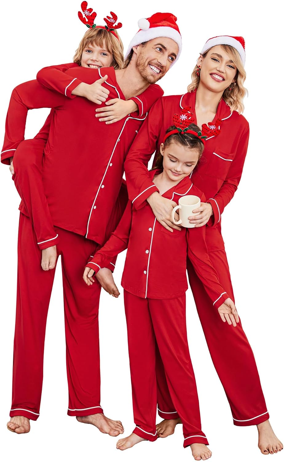 Christmas Family Matching Pajamas - Long Sleeve Button Down PJ Set
