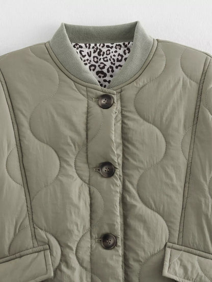 Quilted Button-Down Lightweight Jacket