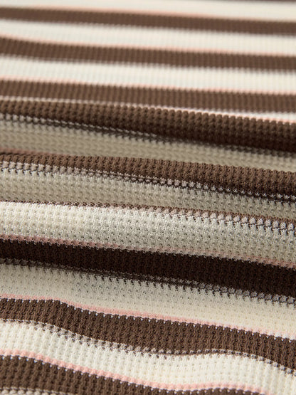 Stripe Stitched Detail Color Block Patchwork Oversized Top