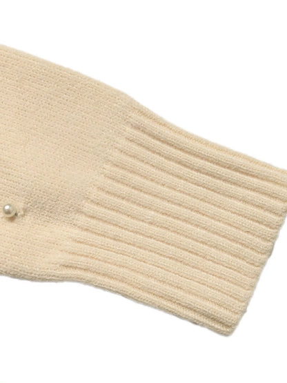 Pearl Embellished Button-Up Cardigan