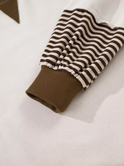 Contrast Striped Long Sleeve Sweatshirt