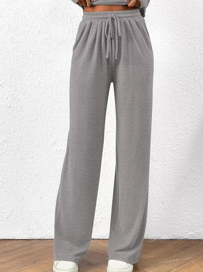 Long Sleeve Top and Wide Leg Pants Set