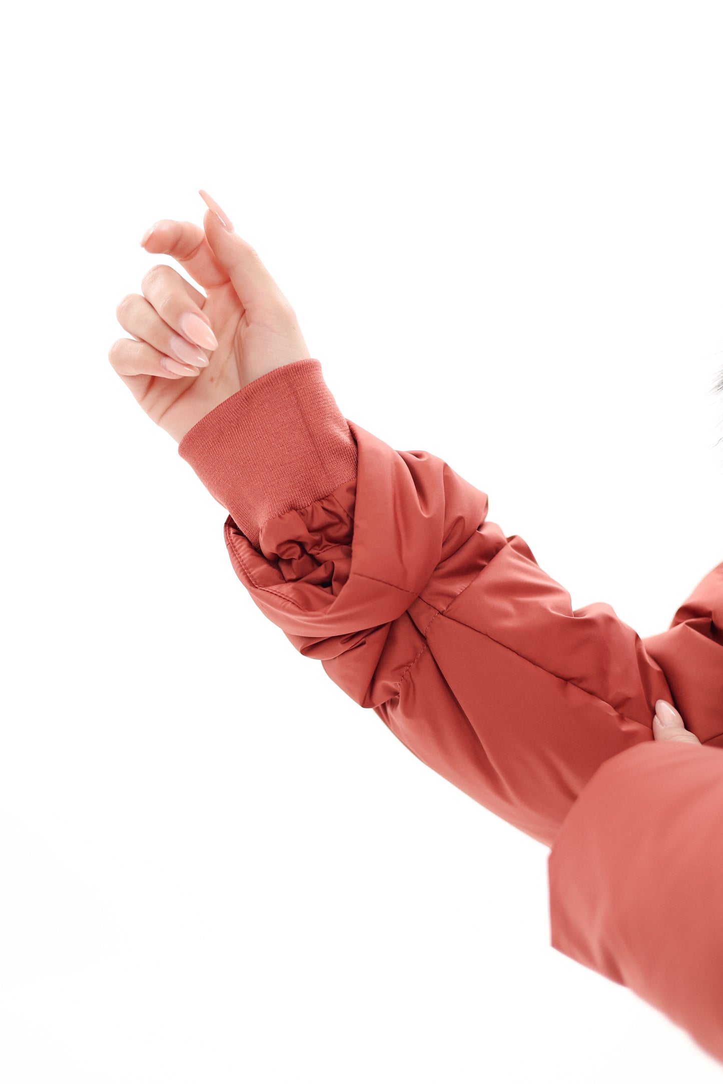 Genuine Silver Fox Fur Trim Down Coat