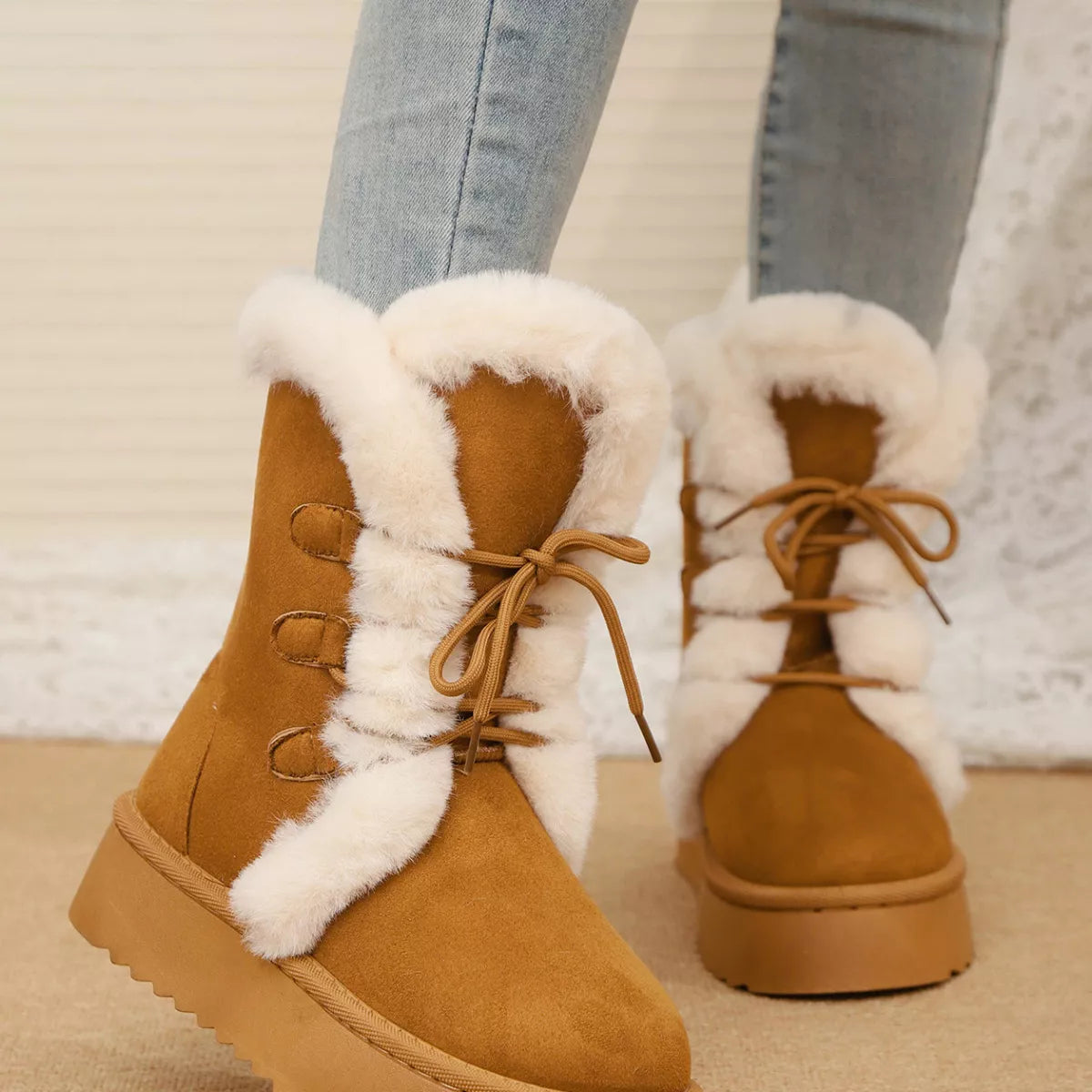 Lace-Up Winter Boots
