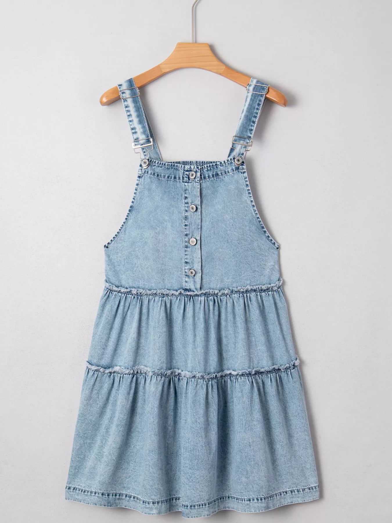 Tiered Flowy Overall Denim Dress