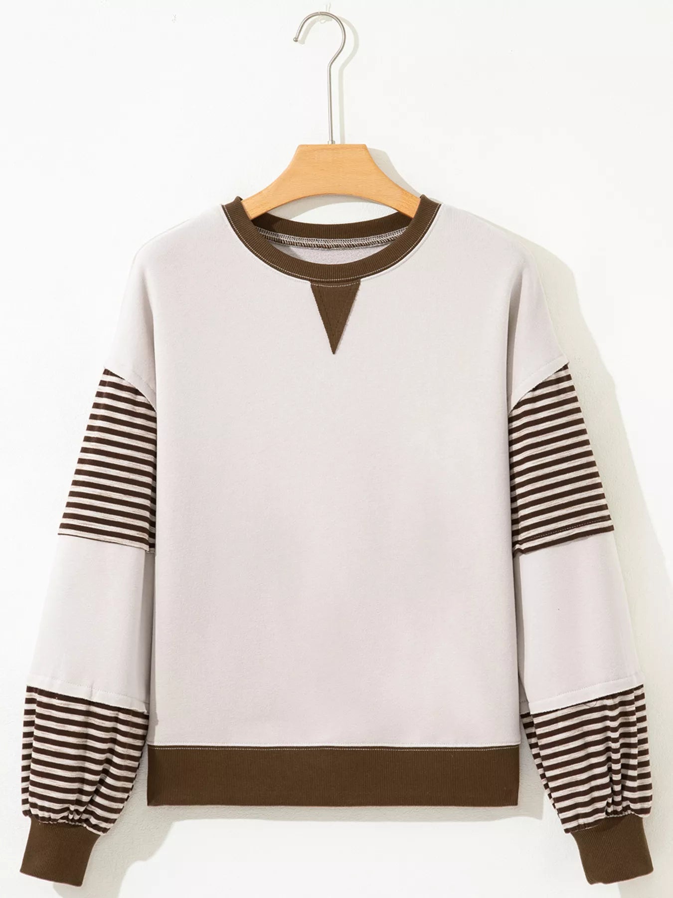 Contrast Striped Long Sleeve Sweatshirt