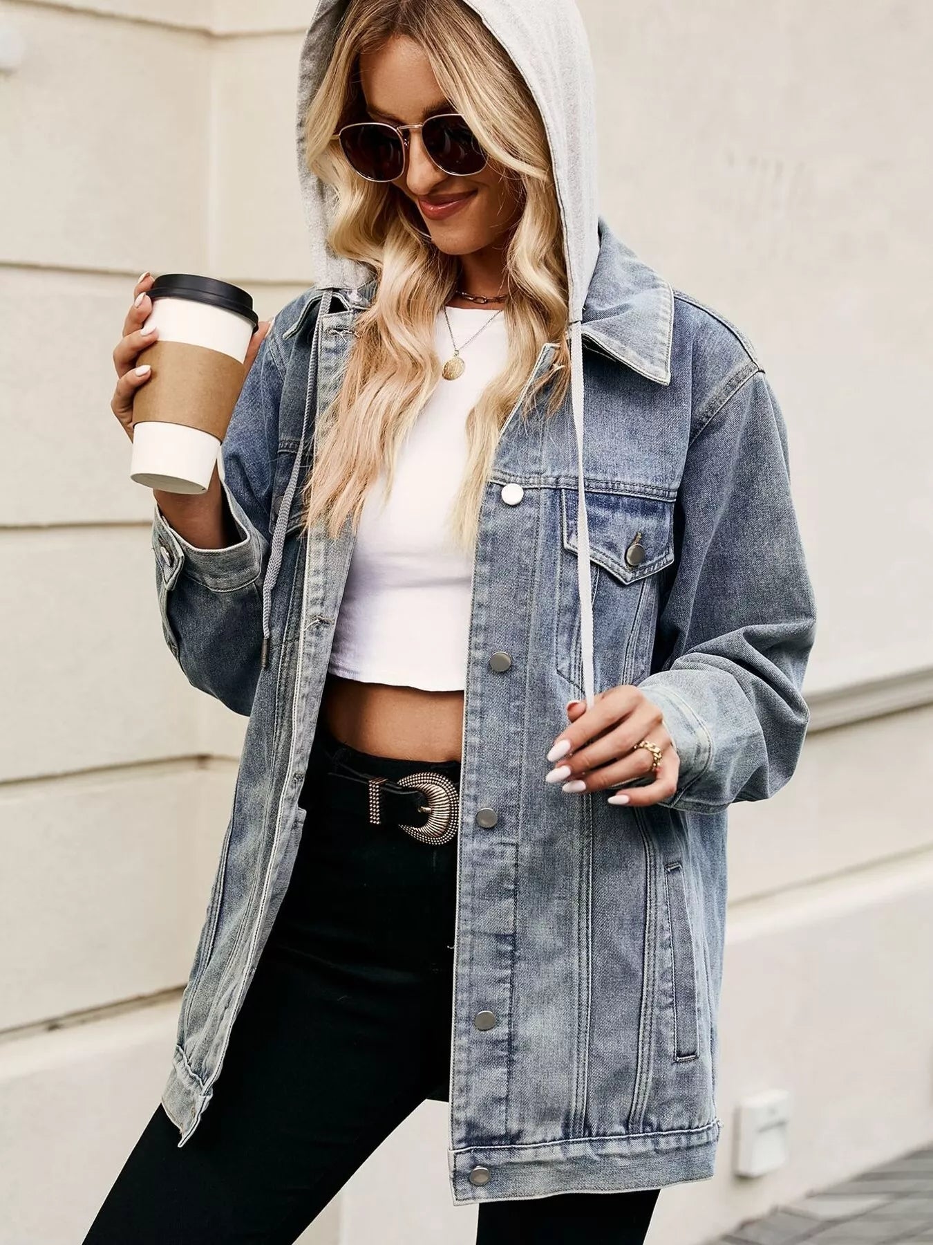 Button Up Long Sleeve Denim Jacket