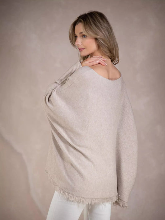 Raw Hem V-Neck Sweater