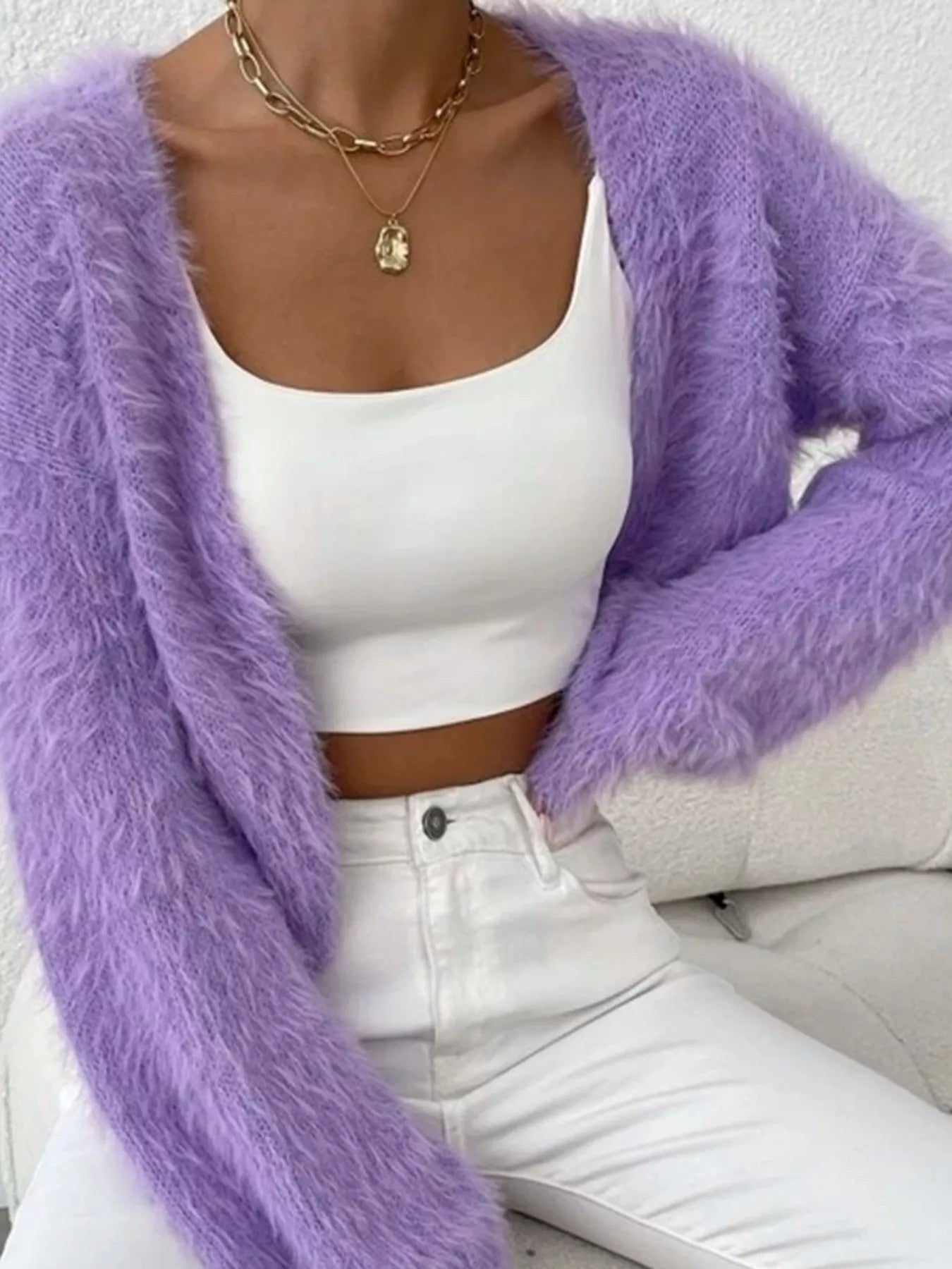 Open Front Long Sleeve Cardigan