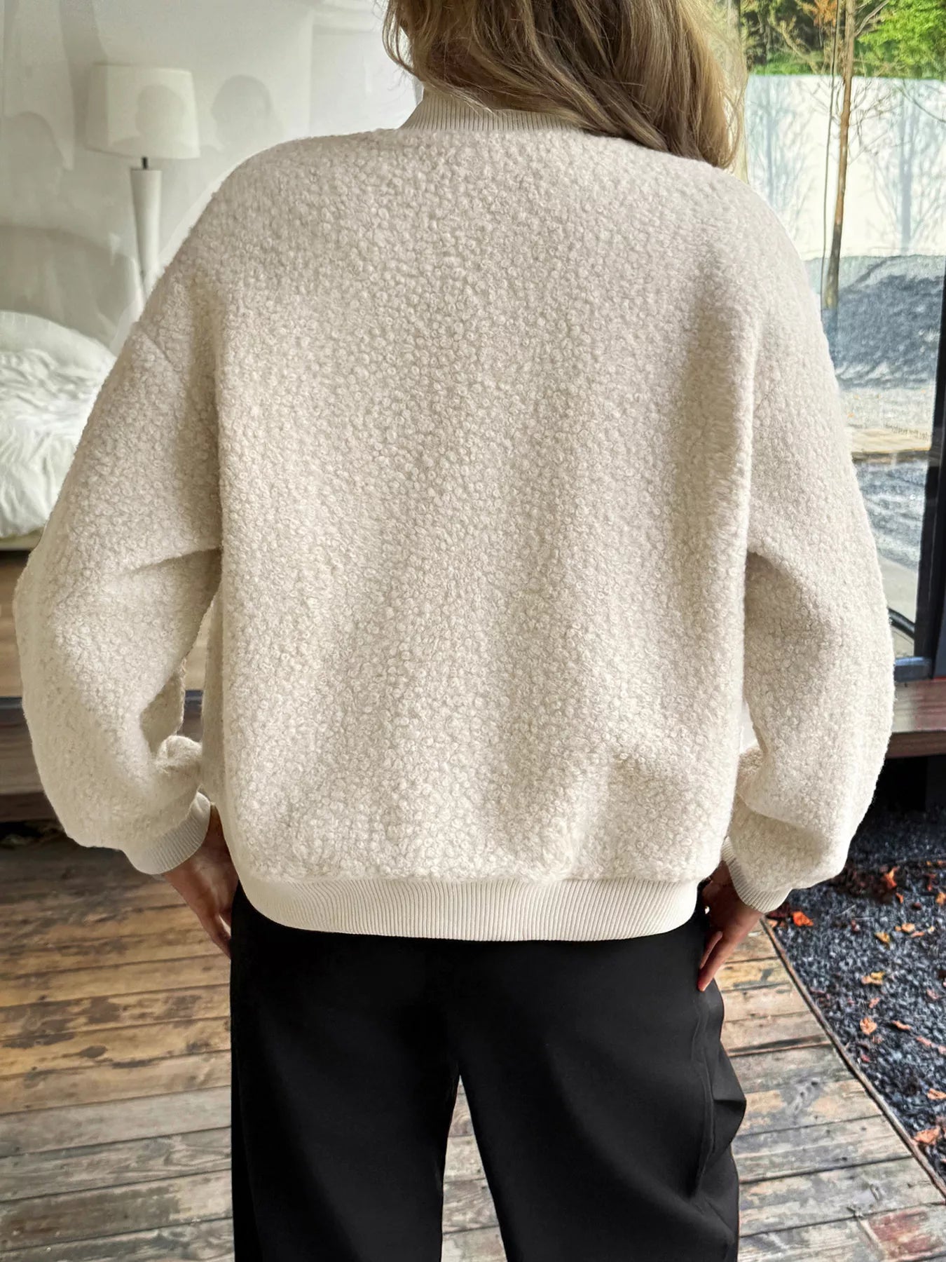 Snap Down Dropped Shoulder Jacket